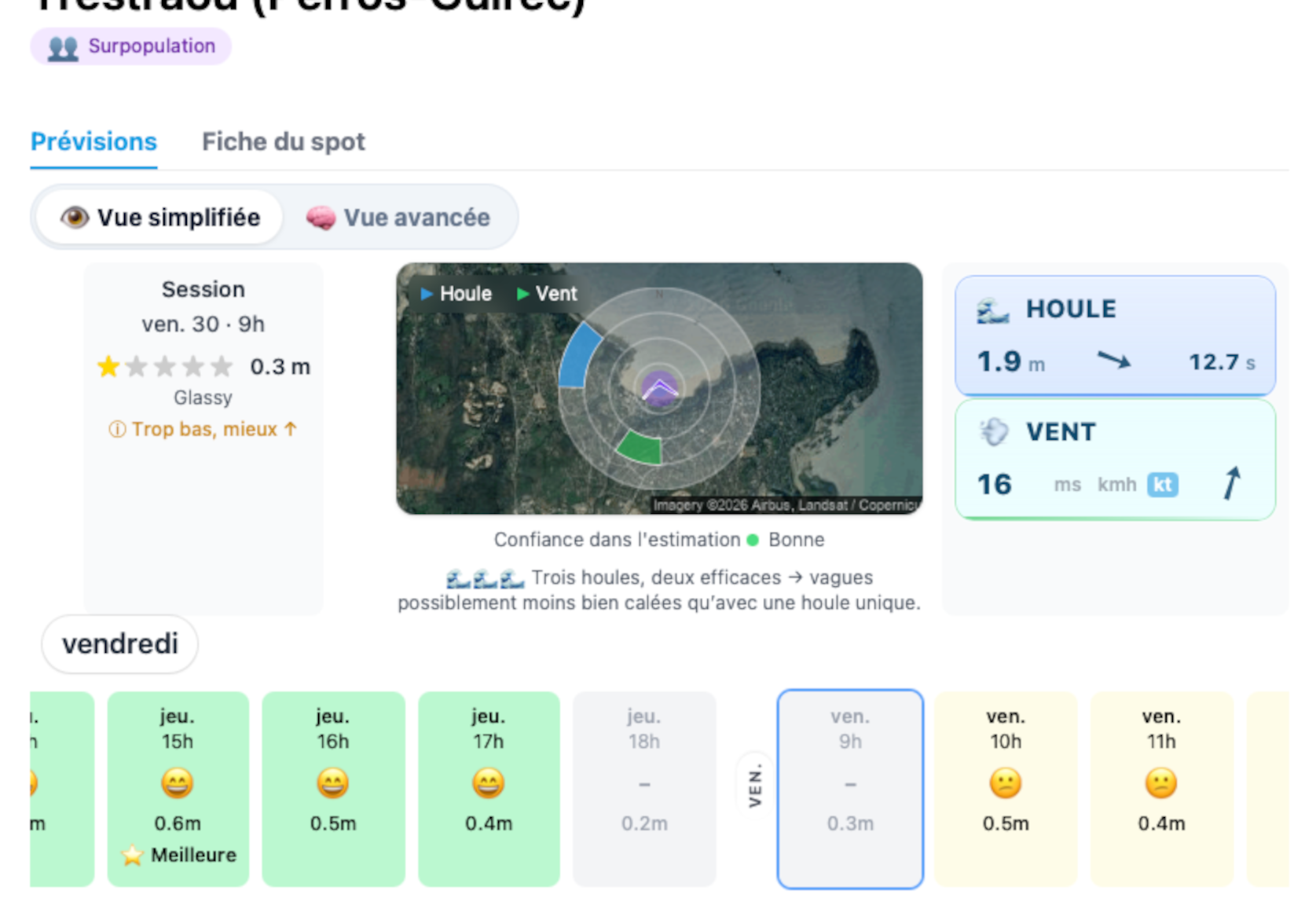 Radar des conditions et messages de contexte